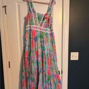 Lilly Pulitzer Pollie Midi Dress size 14 Cay to my Heart pattern